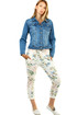 Women's summer trousers with flower pattern
