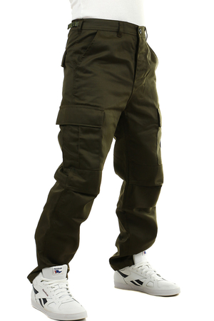 Men's khaki pants with pockets long pants monochrome normal waist height with button fastening belt loops at the waist and