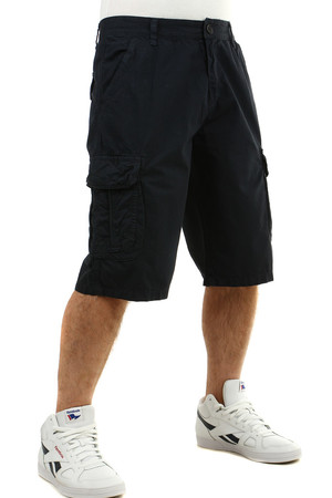 One-color men's shorts with pockets length above the knees firm waist with zip fastening and button straight leg cut a total