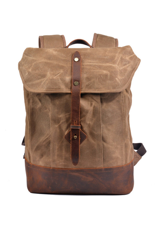 Waterproof canvas backpack in retro design
