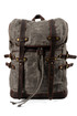 Large vintage backpack made of canvas and genuine leather
