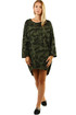 Loose camouflage dress long sleeves