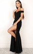 Gown with a slit