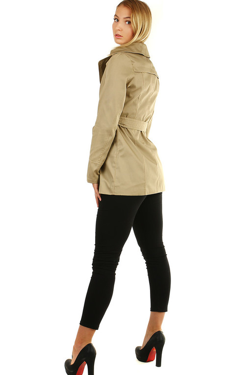 Women's cotton trench coat with buckle