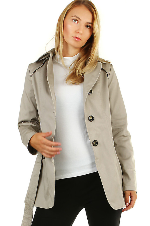 Women's cotton trench coat with buckle