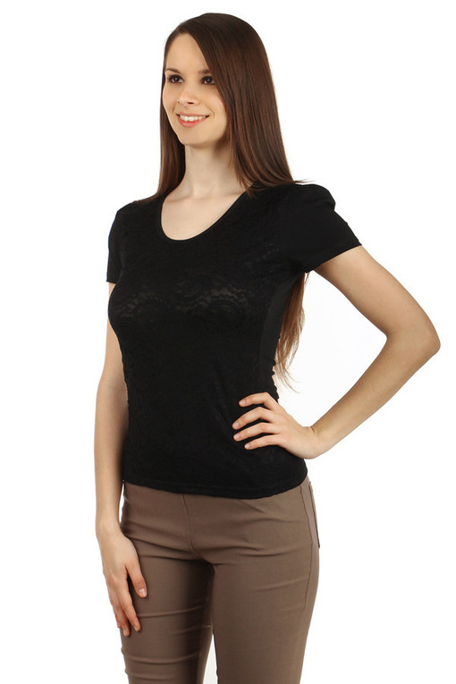 Women's elegant lace t-shirt short sleeves