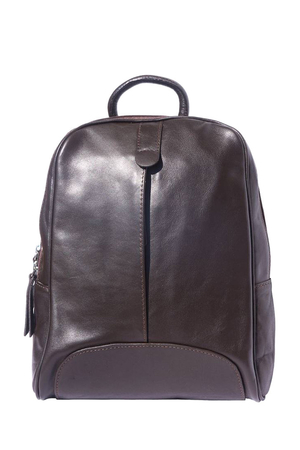 Women's monochrome backpack made of genuine soft leather. Made in Italy, it is thoroughly elaborated. Suitable for trips and