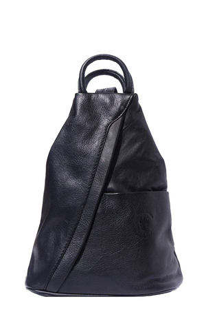 Women's city leather backpack 2 in 1. the original shape of letter A backpack in 2-in-1 - can be worn classic or on one