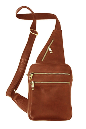 Unisex genuine leather crossbody handbag made in Italy. long shoulder strap made of solid textile material the strap has a