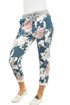 Women's cotton trousers in 7/8 length floral print