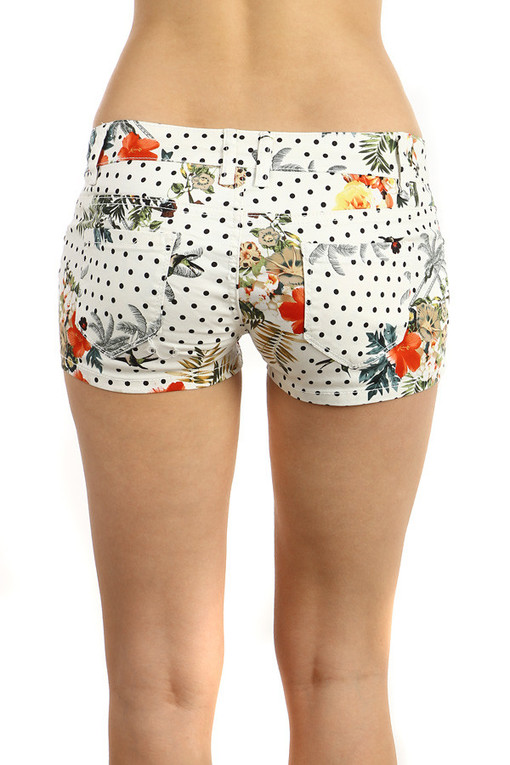 Women's polka dot shorts with print
