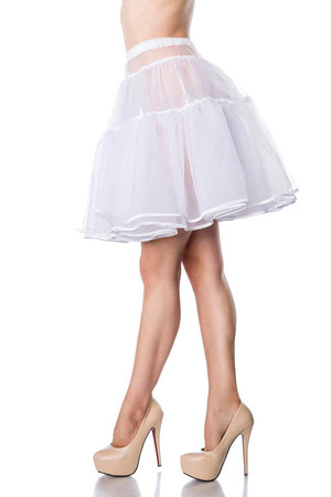 Layered women's slip tulle under retro dress or wheel skirt with soft elastic waist layered with fine tulle richly fluffy