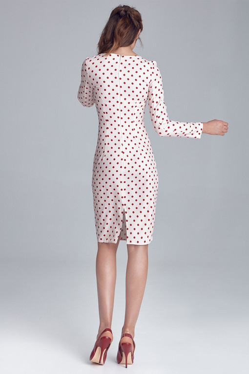 Polka dot sleeveless dress with long sleeves