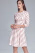 Polka dot A-line dance dress with 3/4 sleeves