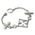 Stainless steel bracelet with four leaf clover