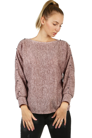 Elegant women's t-shirt one-color mottled design sweatshirt thicker fabric free comfortable cut, which hides even any