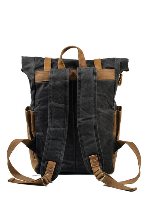 Roll Top canvas waterproof backpack