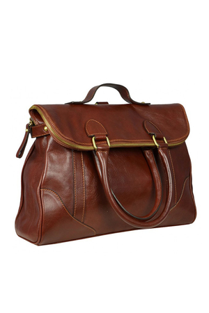 Vintage original unisex genuine leather bag Design Timeless full-grain leather briefcase - bag for elegant lady and gentleman