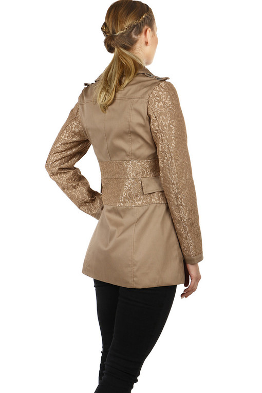 Women's trench coat with lace details