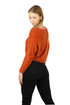 Women's furry sweater with bat sleeves