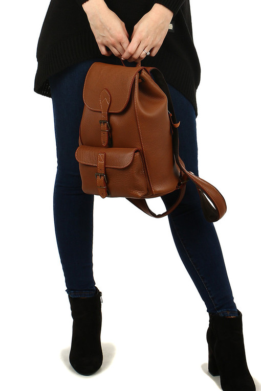 Classic backpack made of genuine leather - made in the Czech Republic