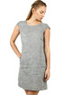 Linen women's dress with embroidery and pockets
