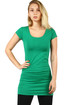 Long one-color dress short sleeves