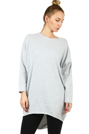 Cotton one-color t-shirt and dress in a fashionable oversized style for girls and ladies from slim to full-slim. sewn from a