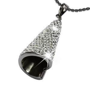 Stainless steel pendant with interesting motif. Dimensions. length 30mm, diameter 17mm