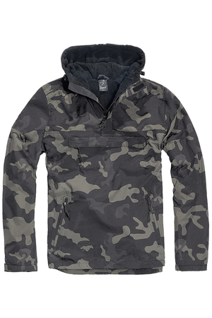 Transitional men's camouflage jacket with fleece lining and hood. High quality from the German company Brandit. It is worn