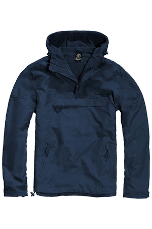 Men's one-color jacket with a hood and fleece lining for a transitional period. High quality from the German company Brandit.