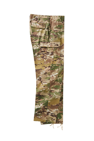 Sustainable men's long trousers in camouflage design from the fashion collection of the German brand Brandit. higher firm