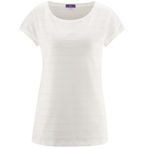 Women's organic cotton t-shirt with a perforated pattern from the German brand LIVING CRAFTS one color design classic