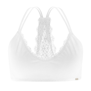 Women's bra - bralette made of organic cotton decorated with lace from the German brand LIVING CRAFTS healthy variant without