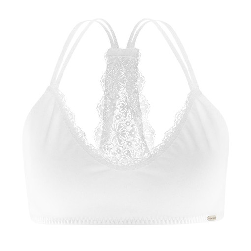 Bralette with lace made of organic cotton