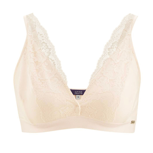 Women's bra with a lace made of organic cotton from the LIVING CRAFTS brand double cups lightly shaped by stitching
