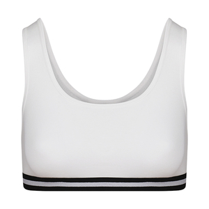 Women's bra for sports made of organic cotton from the German brand Comazo flat elastic band sewn under the breasts wider