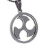 Circular steel pendant with ornament