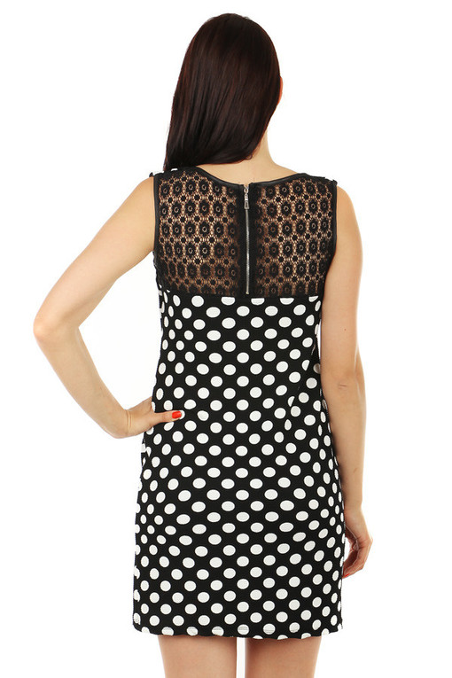 Black-white short dress polka dots