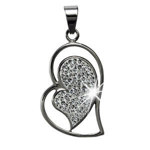 Heart pendant made of surgical steel. Beautiful gift for lovers. Dimensions height 35mm width 25mm