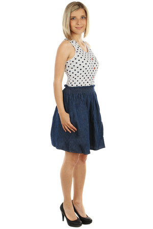 Stylish summer dress with polka dots. At the back sophisticated. Material: 95% cotton, 5% elastane