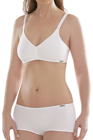 Women's one-color bra with bracelet made of organic cotton from the German brand Comazo / Earth organic cotton two-layer soft