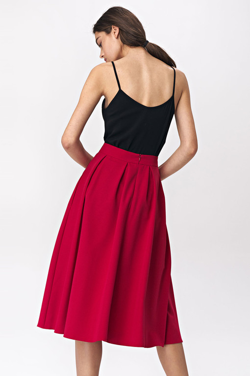 Women's midi skirt with folds