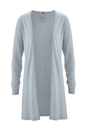 One-color women's cardigan with organic cotton and hemp from the sustainable fashion collection HempAge minimalist look