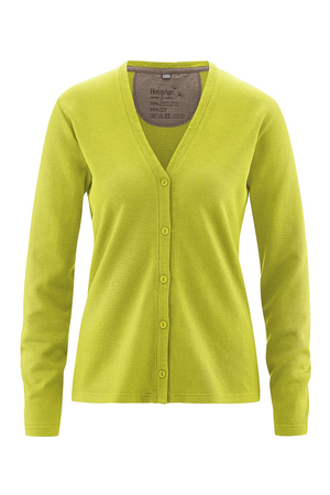 Women's sweater made of natural materials from the collection of the German brand HempAge classic cut one color design button