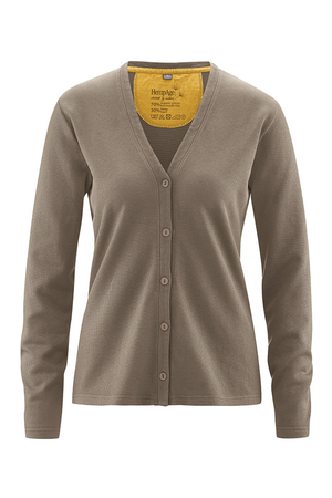 Women's sweater made of natural materials from the collection of the German brand HempAge classic cut one color design button