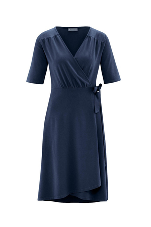 Women's summer wrap dress made of organic cotton with hemp from the German sustainable fashion brand HempAge one color design