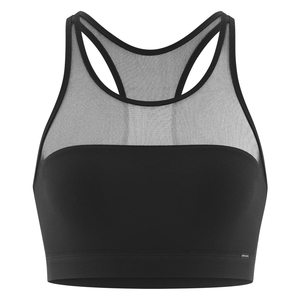 Women's sports bra with an elegant mesh insert by the German brand of sustainable fashion LIVING CRAFTS one color design