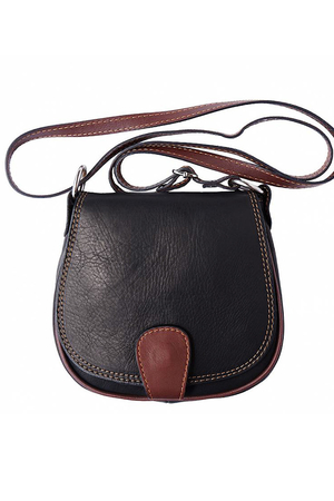Women's mini crossbody handbag made of soft genuine calfskin made in Italy simple and attractive florentine style timeless