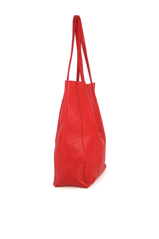 Leather shopper handbag
